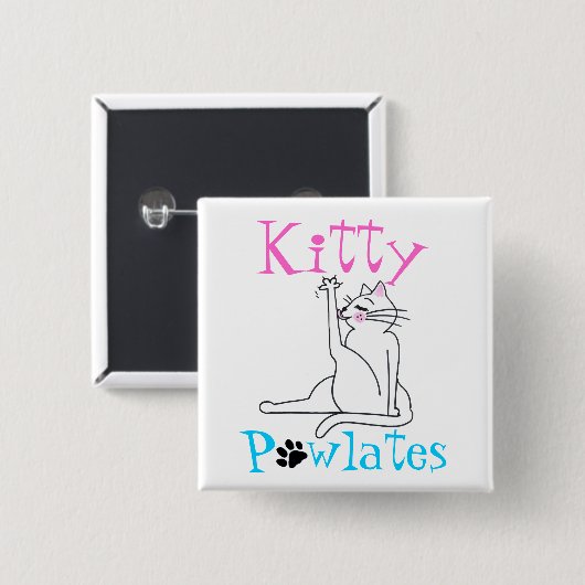 "Kat PAWlates" Vierkante Button 5,1 Cm (Voorkant /achterkant)