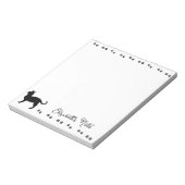 Kat pawprints gepersonaliseerd notitieblok (Gedraaid)
