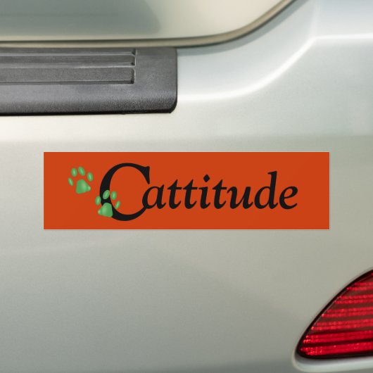 Kat Paws Cattitude Bumpersticker (Op auto)