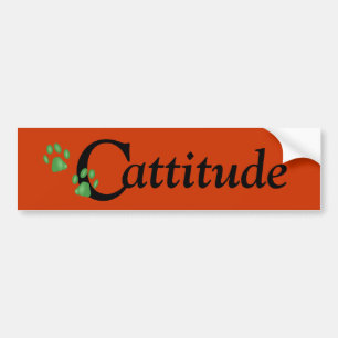 Kat Paws Cattitude Bumpersticker