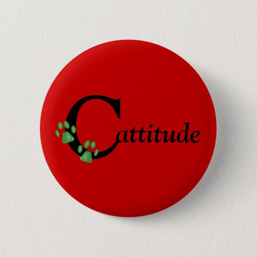 Kat Paws Cattitude Button (Voorkant)