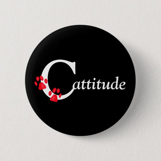 Kat Paws Cattitude Button (Voorkant)