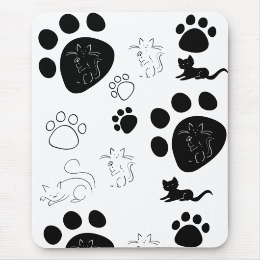 Kat paws mousepad muismat (Voorkant)