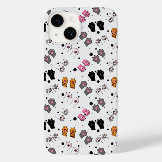 Kat Paws Patroon Case-Mate iPhone Case (Achterkant)