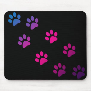 Kat Paws Pink Blue Paars Ombre Black Cute Muismat