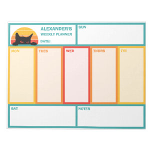 Kat Peek-A-Boo Retro Sunset Weekly Planner Notitieblok