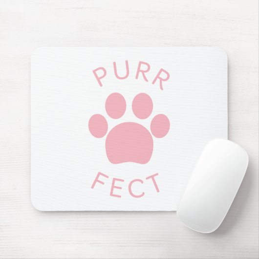 Kat Perfect Roze Spint Paw Print Muismat (Met muis)