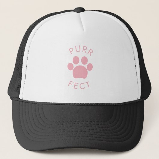Kat Perfect Roze Spint Paw Print Trucker Pet (Voorkant)