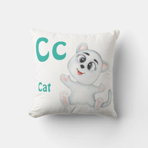 Kat personaliseer ABC: Letter C - Voeg je naam toe Kussen
