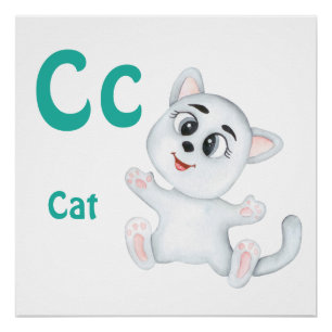 Kat personaliseer ABC: Letter C - Voeg je naam toe Perfect Poster