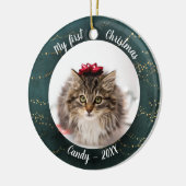Kat Pet First kerstfoto Fairy Trees Keramisch Ornament (Links)