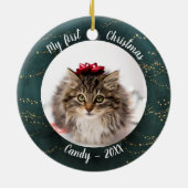 Kat Pet First kerstfoto Fairy Trees Keramisch Ornament (Achterkant)