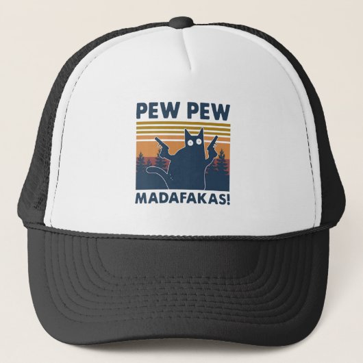 kat Pew Pew Madafakas Trucker Pet (Voorkant)