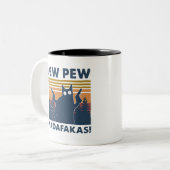 kat Pew Pew Madafakas Tweekleurige Koffiemok (Voorkant links)
