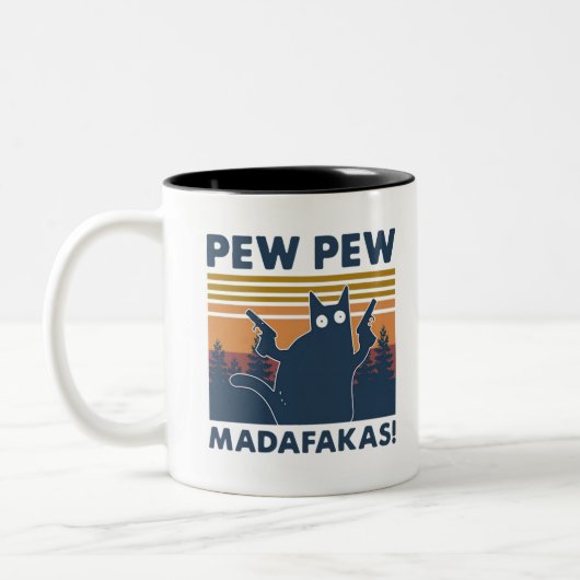  kat Pew Pew Madafakas Tweekleurige Koffiemok (Links)