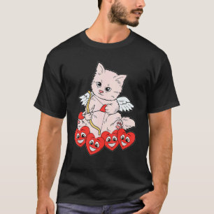 Kat Pijl Hart Valentijnsdag Schattige Kitten Kat L T-shirt