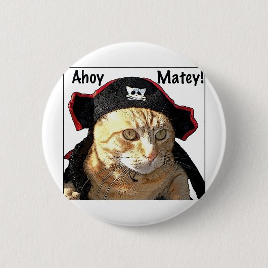 Kat Pirate Ronde Button 5,7 Cm (Voorkant)