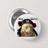 Kat Pirate Ronde Button 5,7 Cm (Voorkant /achterkant)