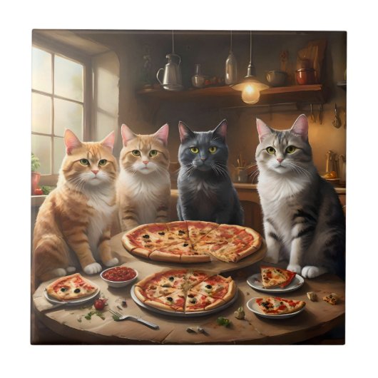 Kat Pizza Nacht, Tegeltje (Voorkant)