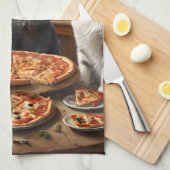 Kat Pizza Nacht, Theedoek (Quarter Fold)