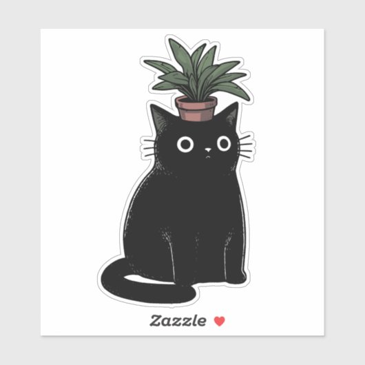 Kat Plant hoofd Sticker (Vel)