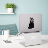 Kat Plant hoofd Sticker (Laptop op bureau)