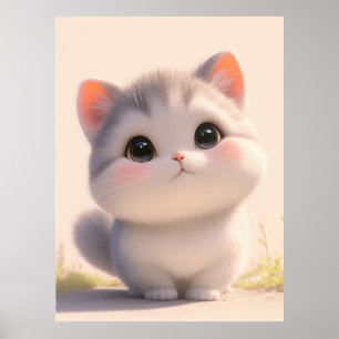 Kat pluizige staarten poster