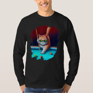 Kat-poel-biljarten in Lounge Cool Funny Ca T-shirt
