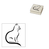 kat poes kunststempel 	rubberstempel (Gestempeld)