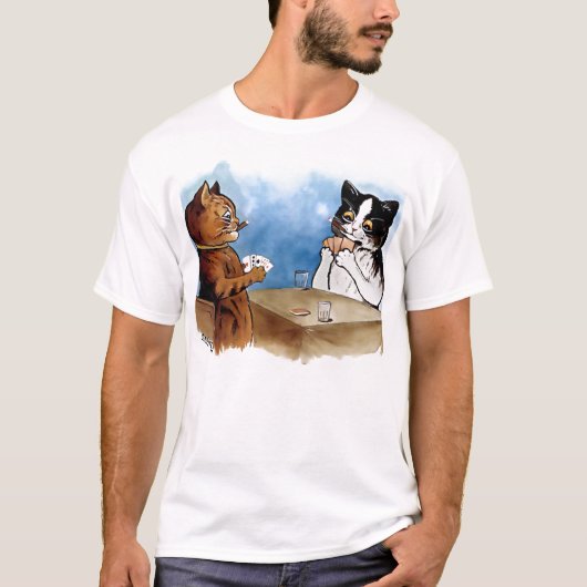 kat Poker T-Shirt van Louis Wain (Voorkant)
