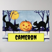 Kat Pompoen Halloween Poster (Voorkant)