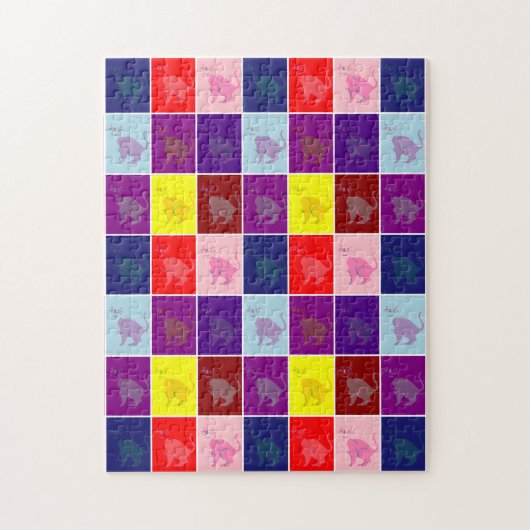 Kat-pop glimlachen legpuzzel (Verticaal)