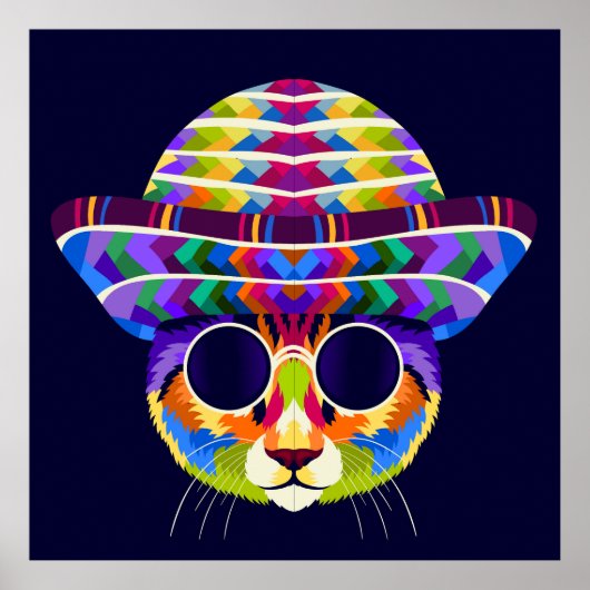 Kat pop kunst poster (Voorkant)