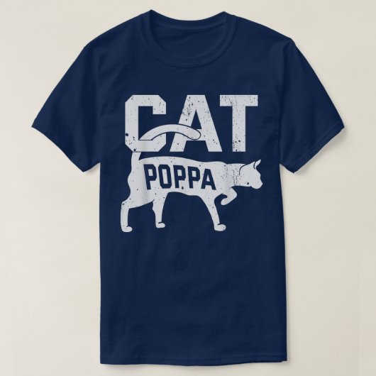 Kat Poppa Kitten huisdier eigenaar weit vaderdag T-shirt (Design voorkant)