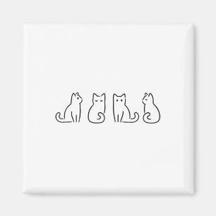 Kat Poses Kat Lover Minimalistische Kunst Magneet