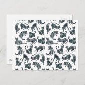 Kat Posities - Zwart palet Briefkaart (Voorkant / Achterkant)