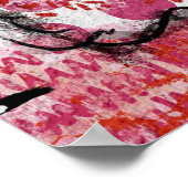 Kat Poster Oranje warm roze - helder Kat (Hoek)