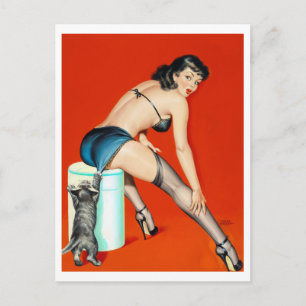 Kat pulp omhoog briefkaart