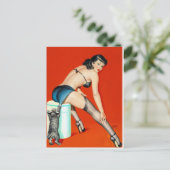 Kat pulp omhoog briefkaart (Staand voorkant)