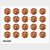 Kat Pumpkins Candles Halloween Ronde Sticker (Vel)