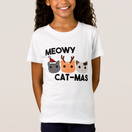 Kat Pun Kinder Shirt Meowy Catmas (Voorkant)