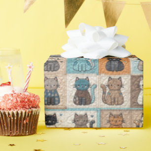 Kat Quilt Ontwerp Cadeaupapier
