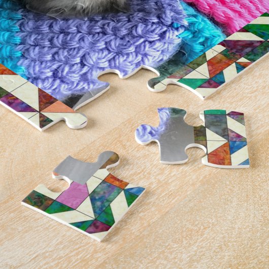 Kat Quilter Tabletop uitdagend Jigzaag Puzzle Legpuzzel (Zijkant)