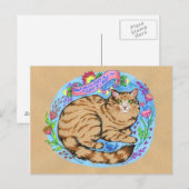 Kat Quote Art Whimsical Animal Briefkaart (Voorkant / Achterkant)