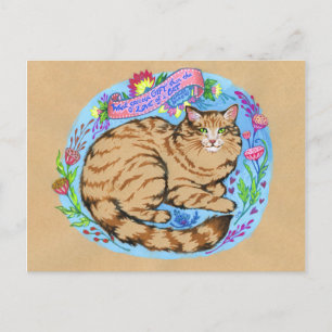 Kat Quote Art Whimsical Animal Briefkaart