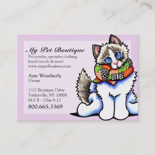 Kat Ragdoll van de Boutique van het huisdier de Visitekaartje