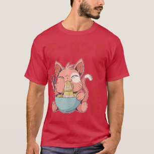 Kat Ramen Anime Noodles Kawaii Japanse ketting T-shirt