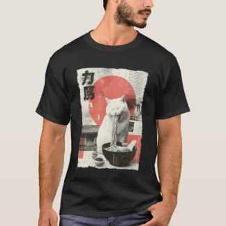Kat Ramen Esthetische Japanse Ukiyo-e Kunst Anime T-shirt