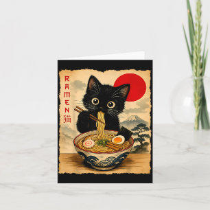 Kat Ramen Japans Grappig Grafisch Kawaii Kat Anime Kaart