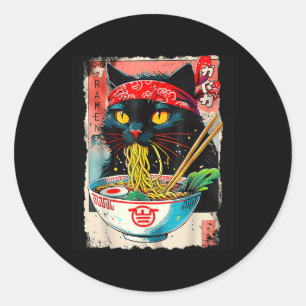 Kat Ramen Japanse Grappige Kat Kawaii Kat Anime Ronde Sticker
